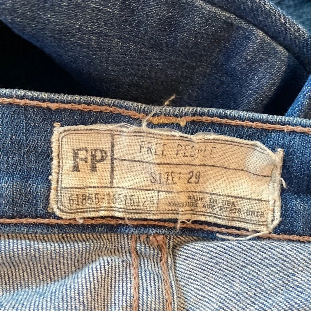 Free People Womens Blue High Rise Denim Straight Leg Jeans 30 x 27 Style 8175